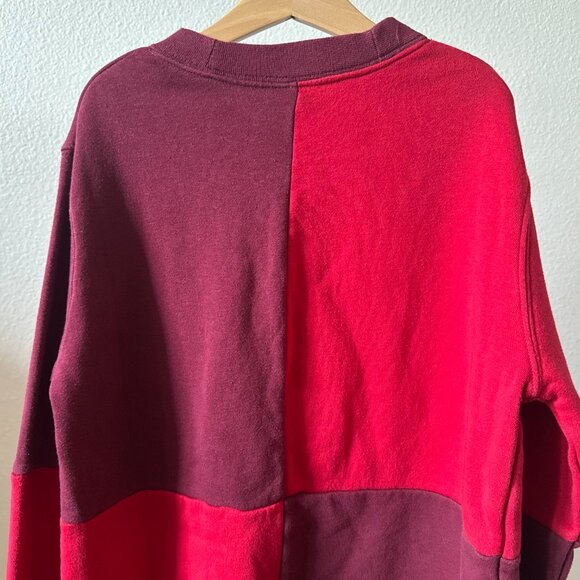 Nike Blue Ribbon Cut & Sew Colorblock Sweatshirt Red/Burgundy – Youth XL - Picture 11 of 15